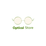 black orange simple optical store logo